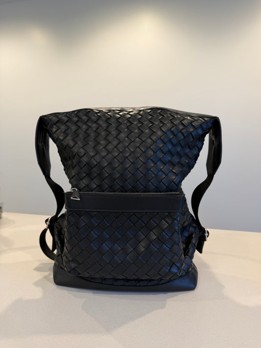 Bottega Veneta Black Intrecciato Backpack