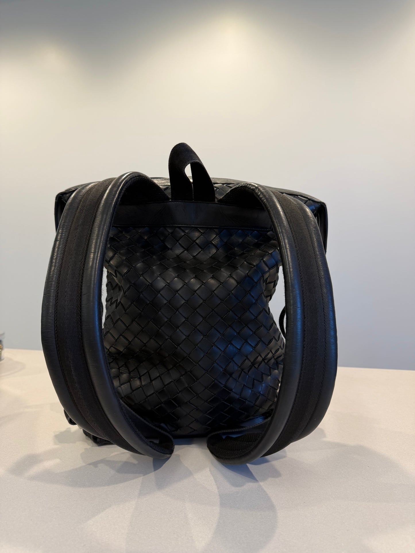 Bottega Veneta Black Intrecciato Backpack