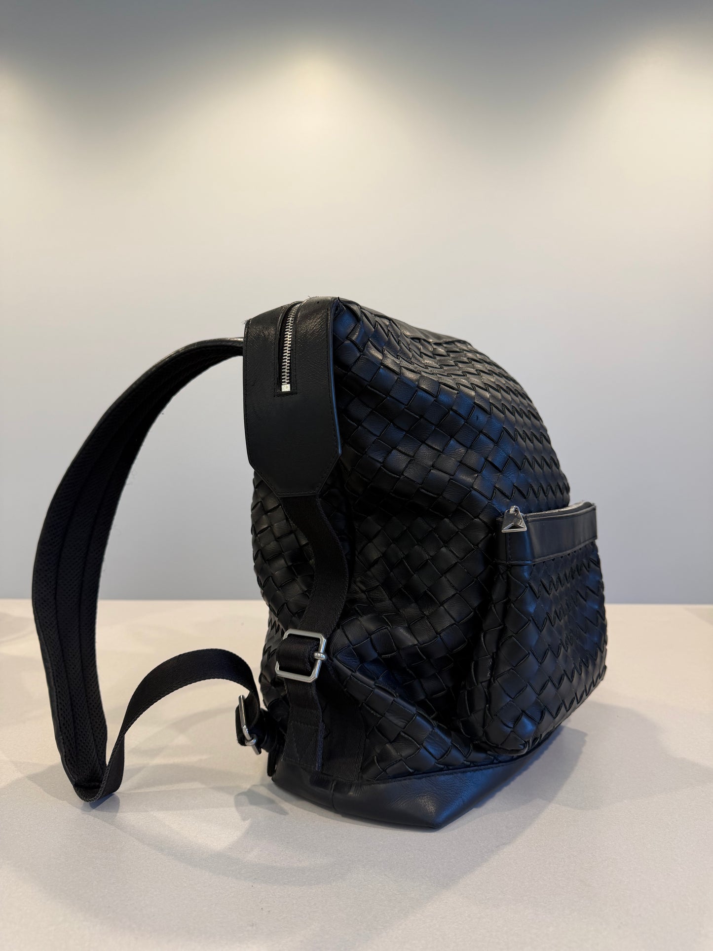 Bottega Veneta Black Intrecciato Backpack