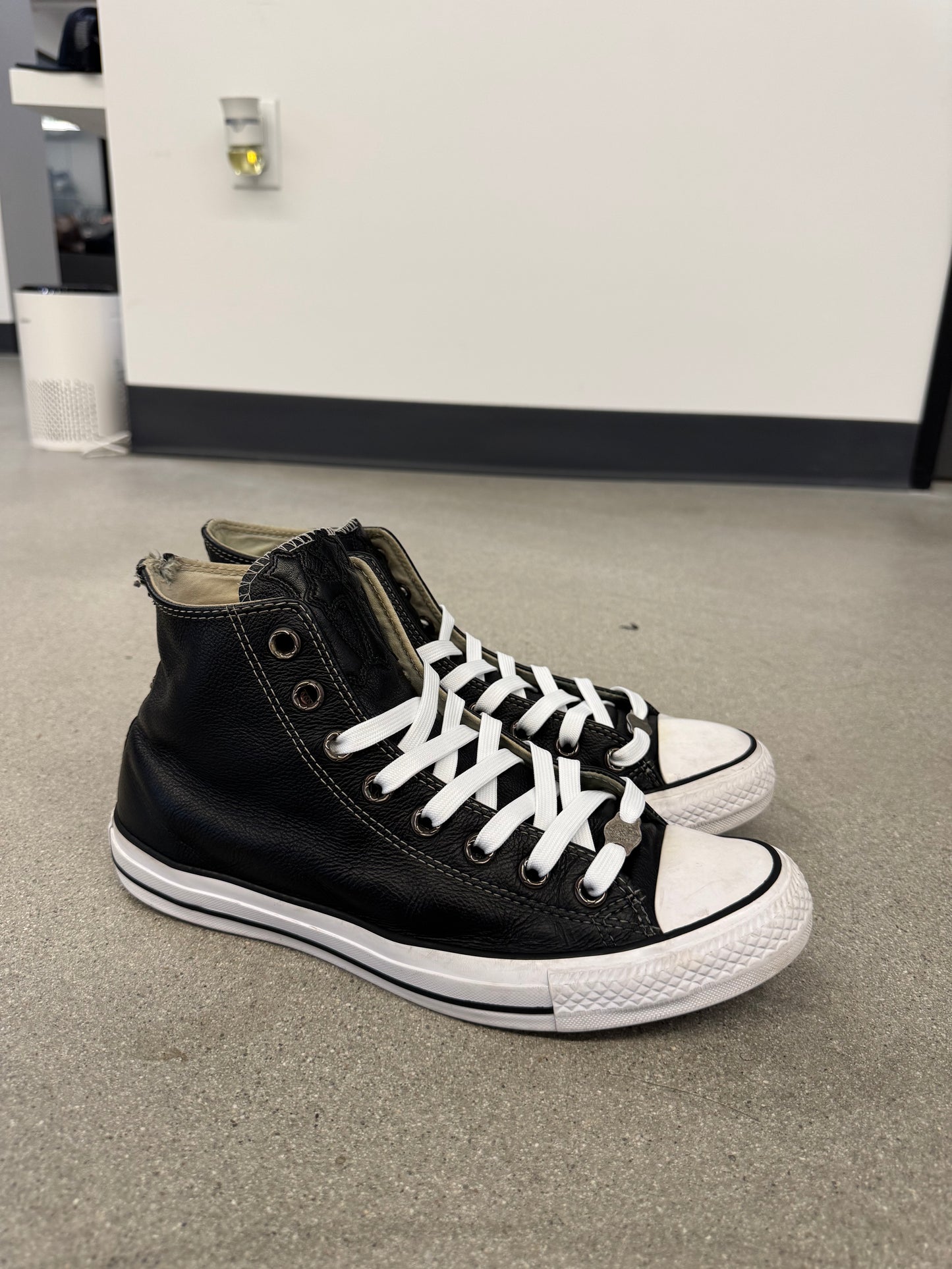 Chrome Hearts Black Leather Triple Cross Patch Converse