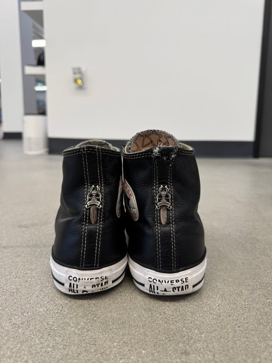 Chrome Hearts Black Leather Triple Cross Patch Converse