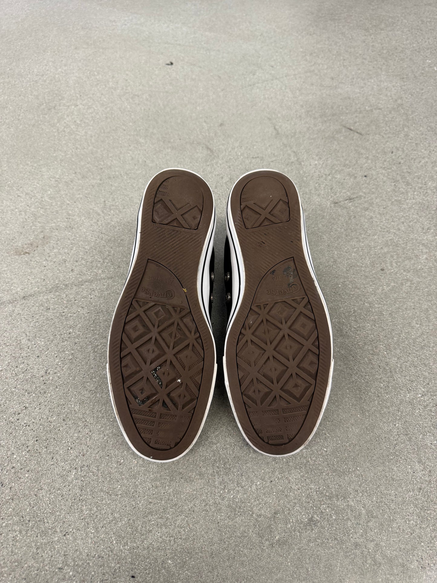 Chrome Hearts Black Leather Triple Cross Patch Converse
