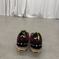 Top view of Satoshi Nakamoto Friends and Family Vans Old Skool laced up on pearlized burgundy leather upper.