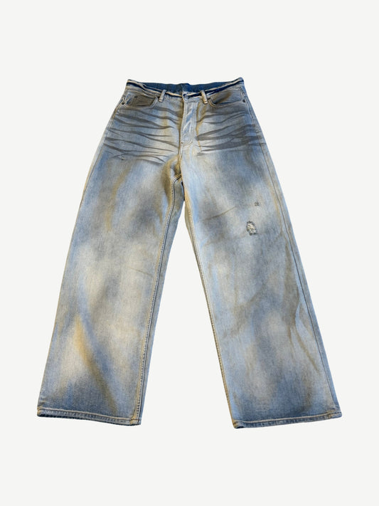 Acne Studios 1981M Distressed Light Wash Blue Jeans