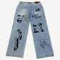 Adult Film Society Tempted cut jeans back, screaming face and block-letter Adult Film prints