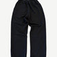 Back of Balenciaga 3M black sweatpants with elastic cuffs, side pockets and tapered relaxed silhouette.