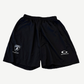 Balenciaga Automobili Lamborghini baggy shorts in black with Lamborghini crest and Balenciaga logo on legs.