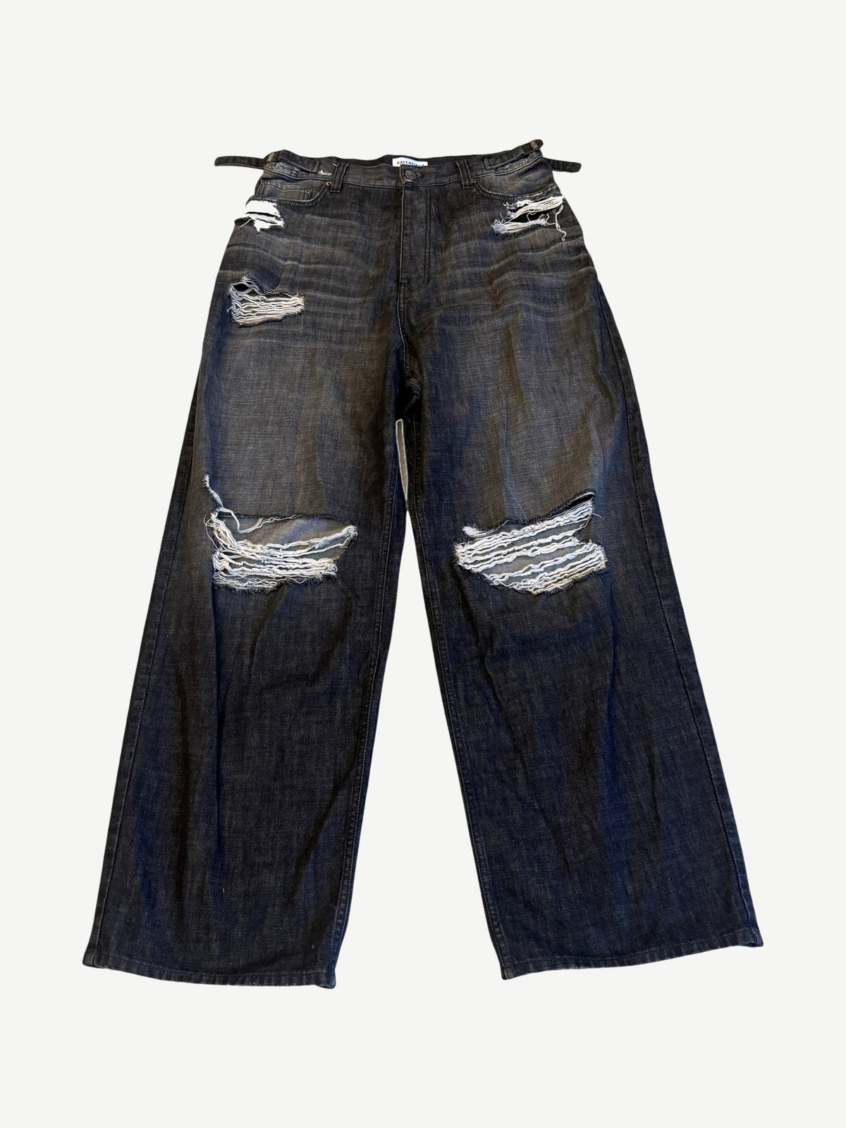 Balenciaga Black Destroyed Baggy Skater Jeans