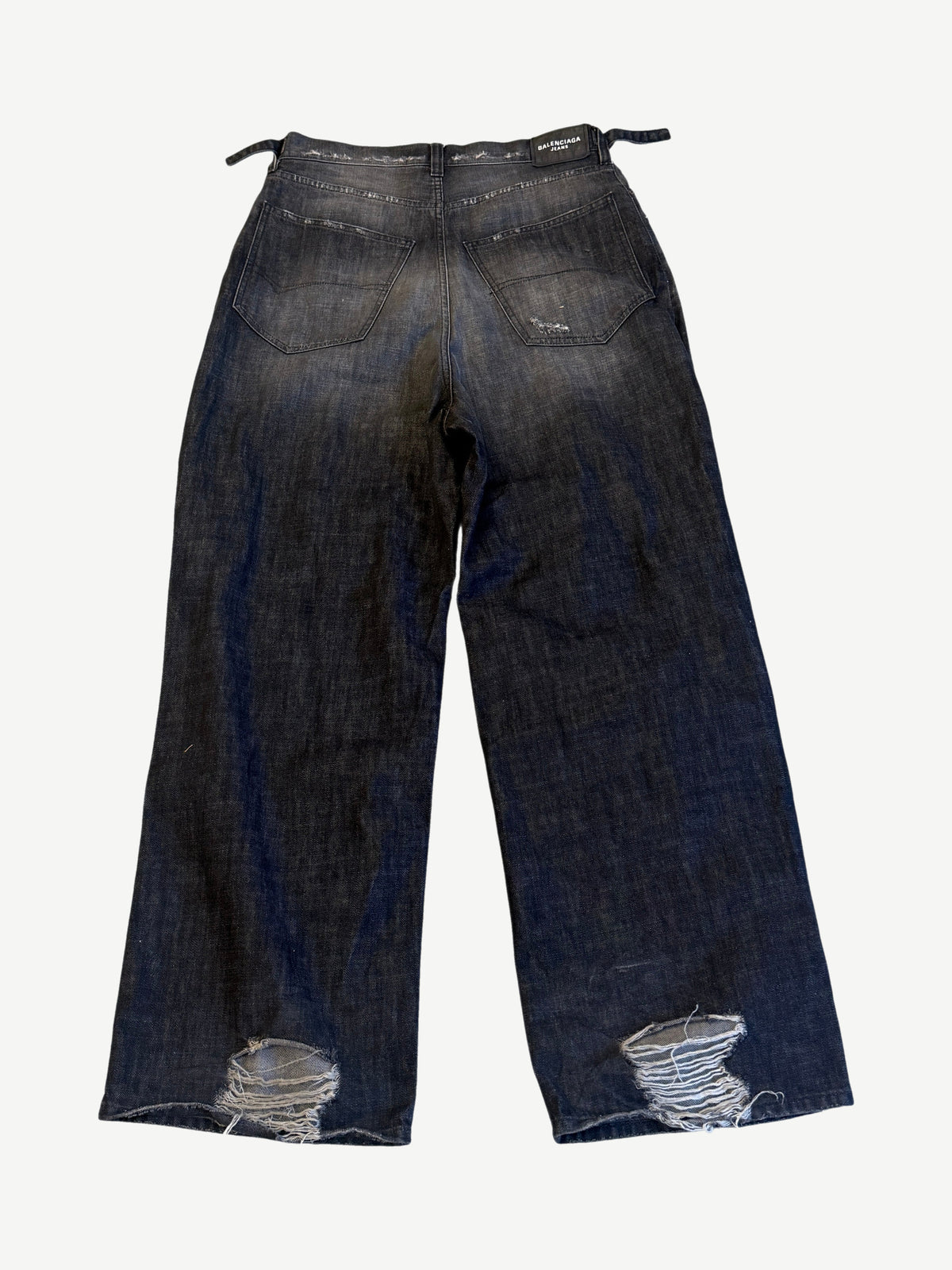 Balenciaga Black Destroyed Baggy Skater Jeans