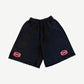 Balenciaga Black Double Ring Washed Logo Shorts