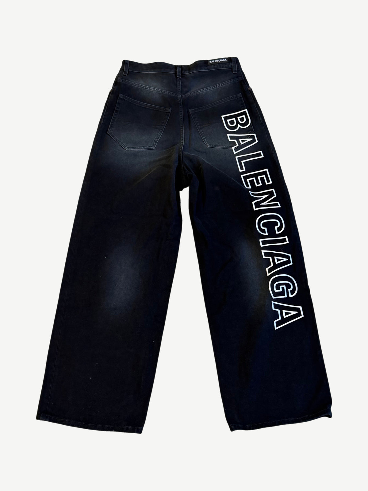 Balenciaga Black Outline Logo Denim