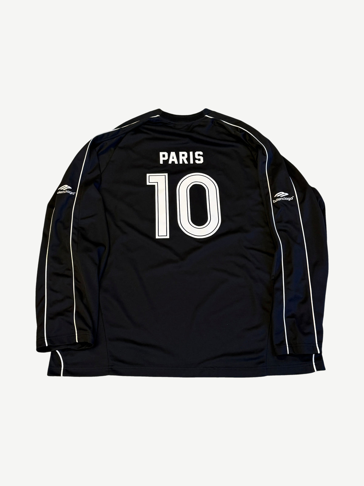 Balenciaga Black Paris Soccer Logo Longsleeve Jersey