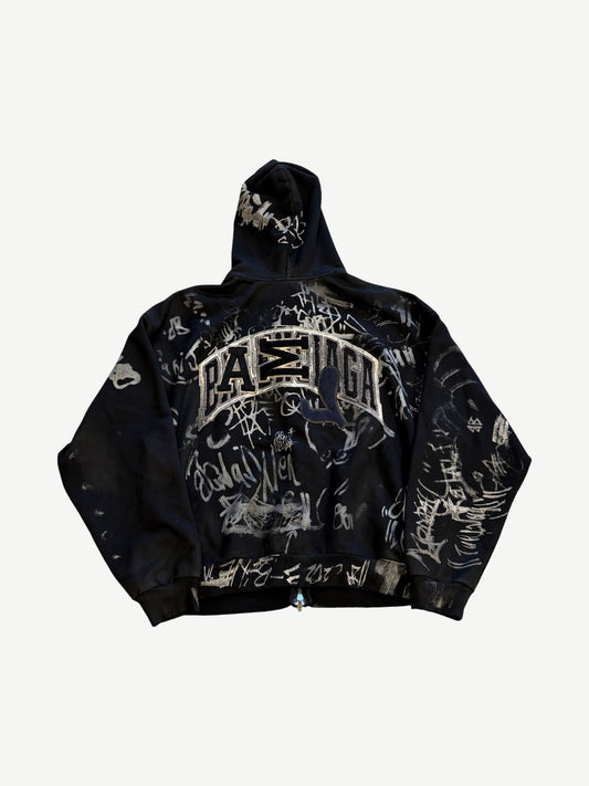 Balenciaga Black Skater Graffiti Zipup