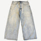 Balenciaga Blue Mid Rise Wide Leg Jeans