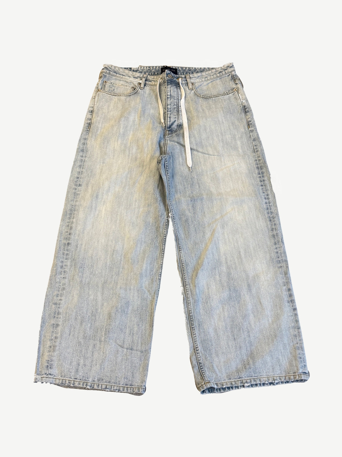 Balenciaga Blue Mid Rise Wide Leg Jeans
