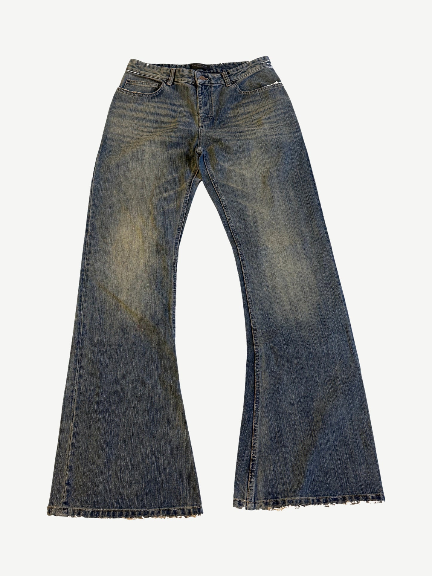 Balenciaga Blue Washed Flared Bootcut Jeans