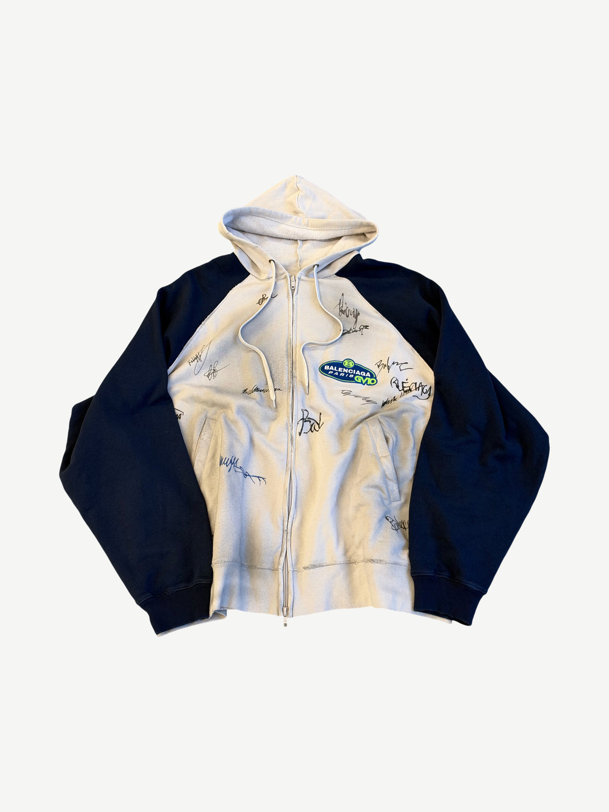 Balenciaga Dirty White Banana Scribble Zipup