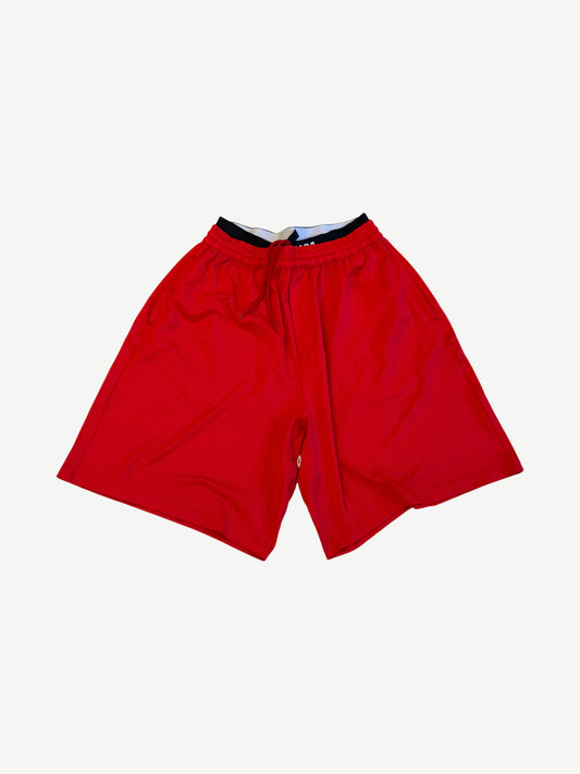 Balenciaga Double-Waisted Red Swim Shorts