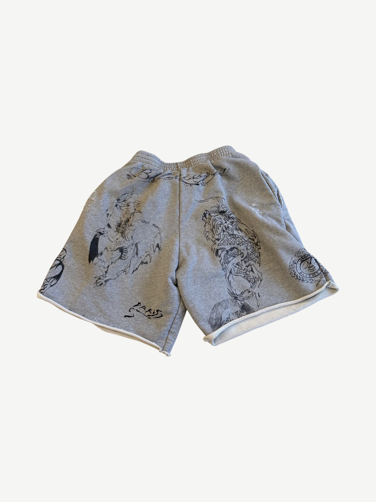 Balenciaga Gray Tattoo Shorts