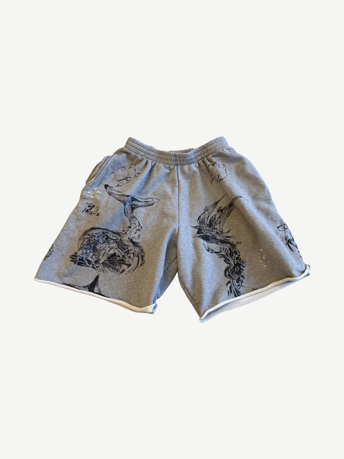 Balenciaga Gray Tattoo Shorts