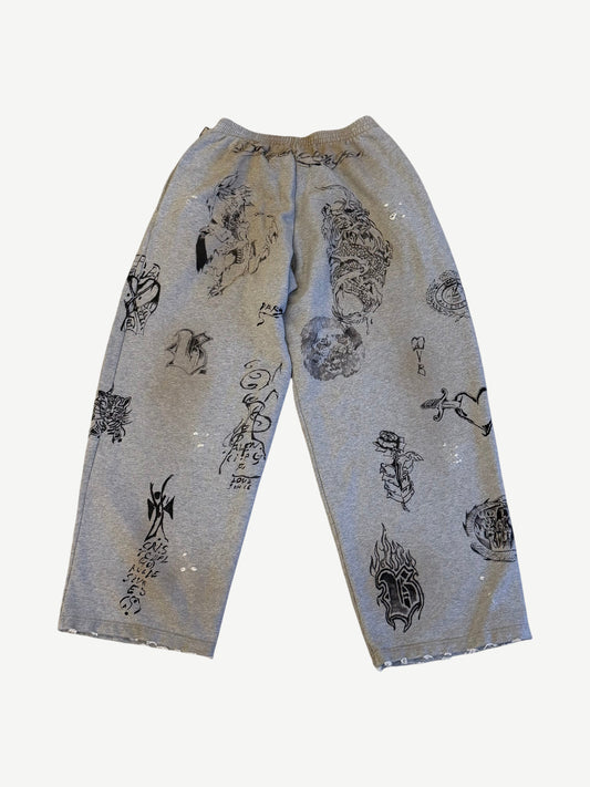 Balenciaga Gray Tattoo Sweatpants