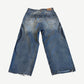 Balenciaga Light Blue Tribal Y2K Stretched Knee Baggy Jeans