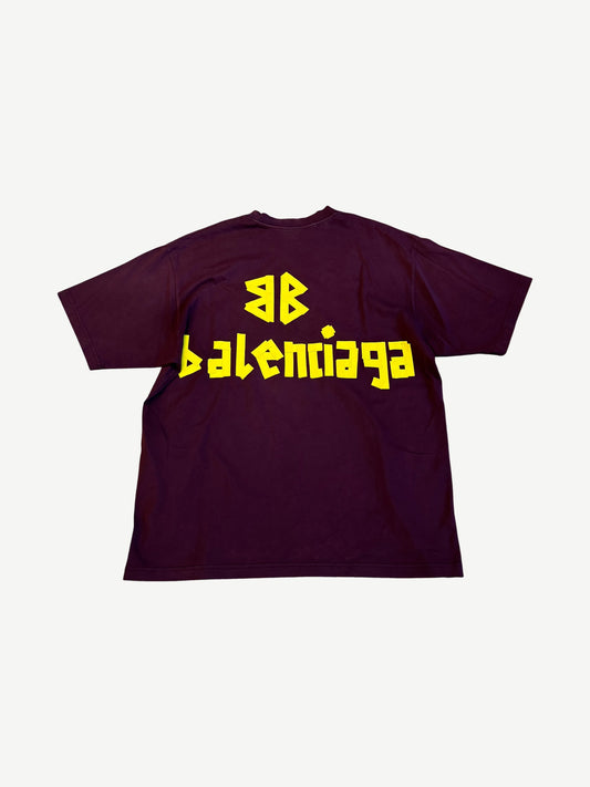 Balenciaga Maroon Tape Tee