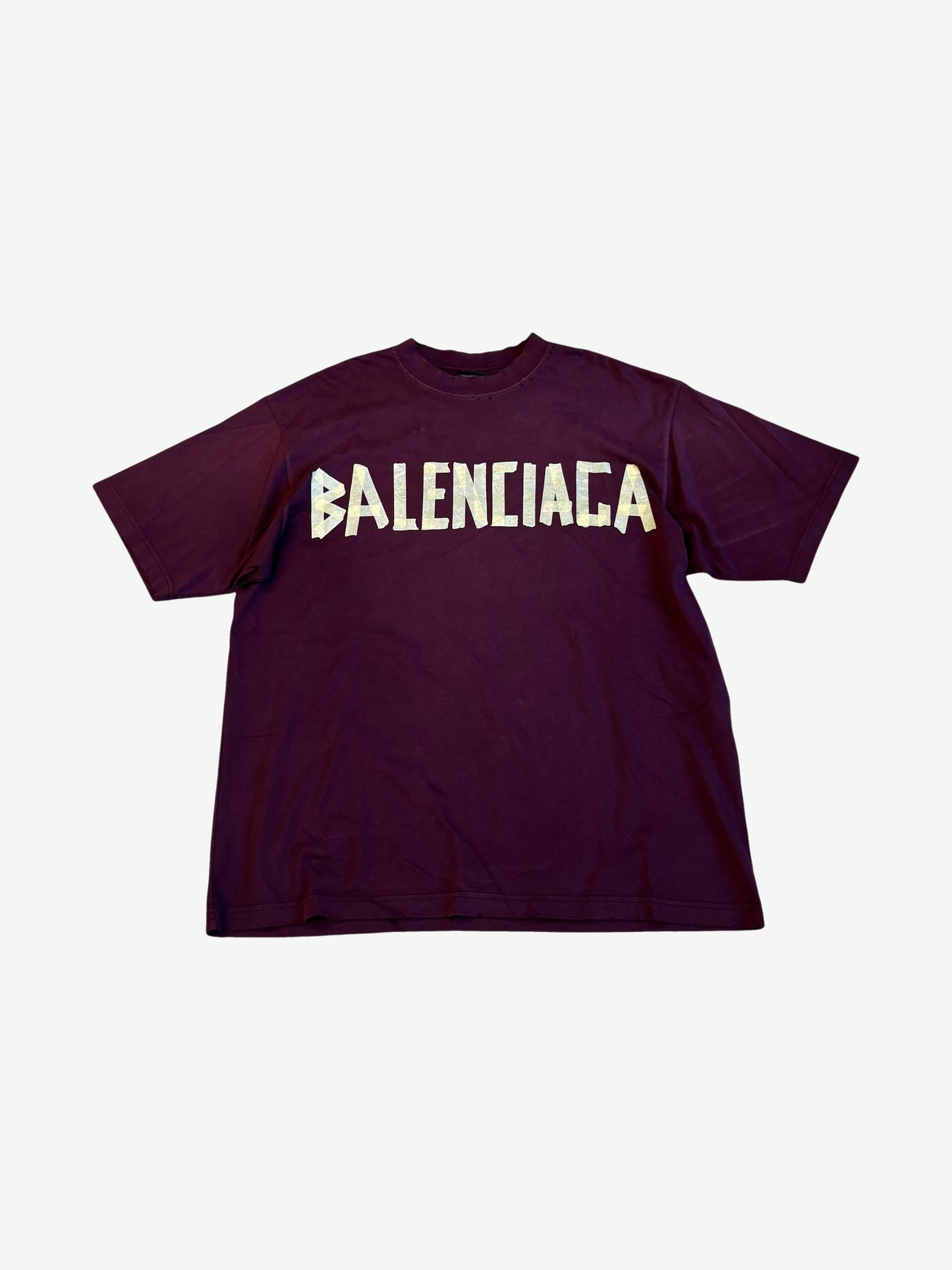 Balenciaga Maroon Tape Tee