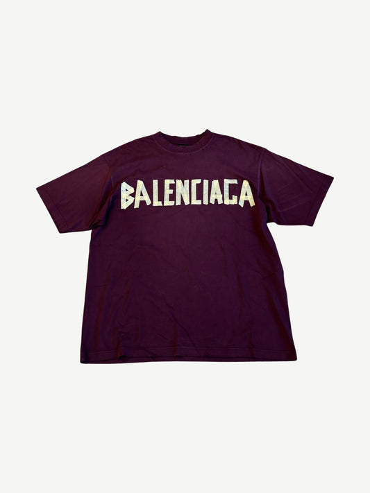 Balenciaga Maroon Tape Tee