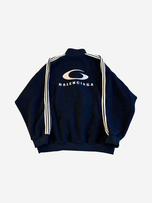 Balenciaga Navy Loop Sports Icon Fleece Track Jacket