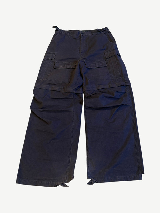Balenciaga Navy Ripstop Convertible Cargo Trousers