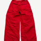 Balenciaga oversized red soft cargo pants back view in bright red with rear flap pockets and wide leg