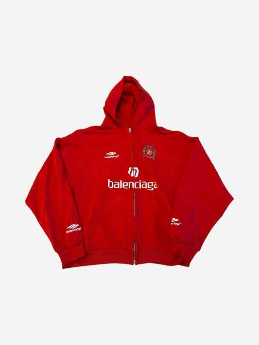 Balenciaga Red Aoyama Soccer Logo Zipup