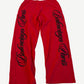 Balenciaga Red Cursive Baggy Sweatpants