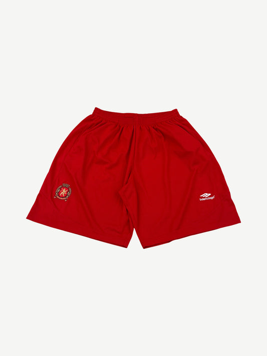 Balenciaga Red Soccer Crest Shorts