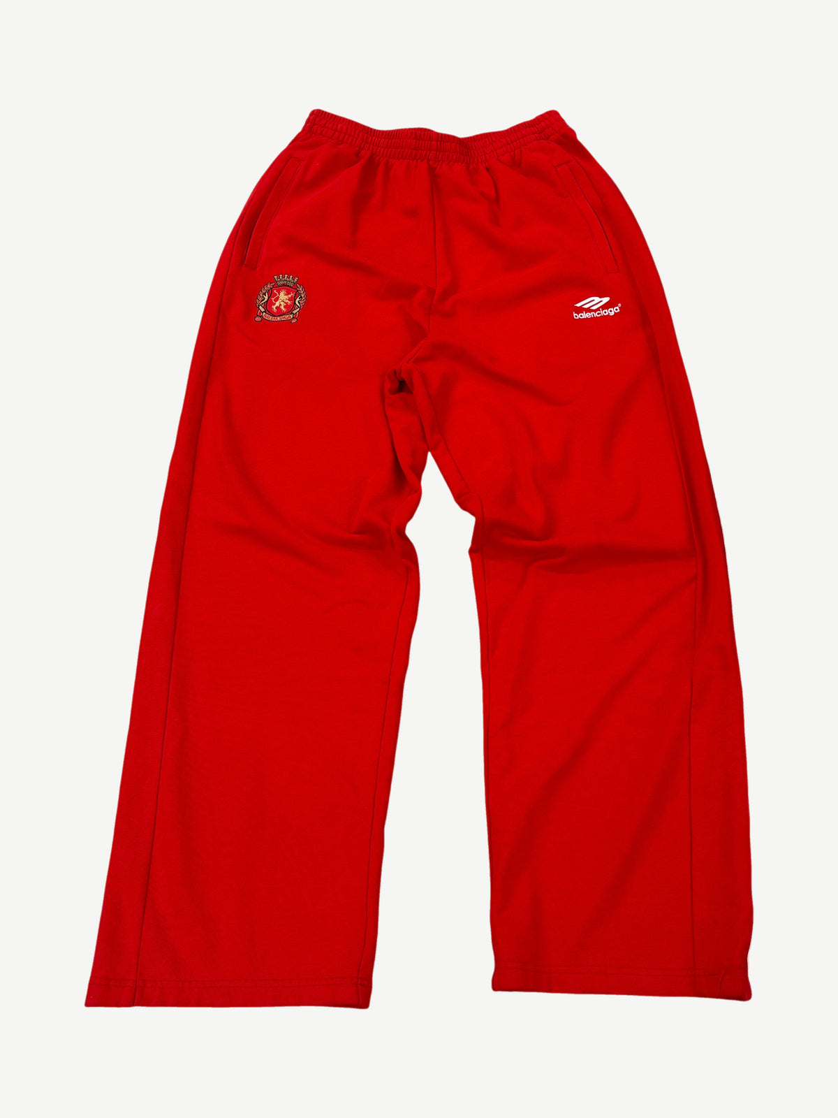 Balenciaga Red Soccer Crest Sweatpants