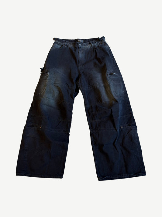Balenciaga Sunbleached Black Left Hand Denim Cargo Pants