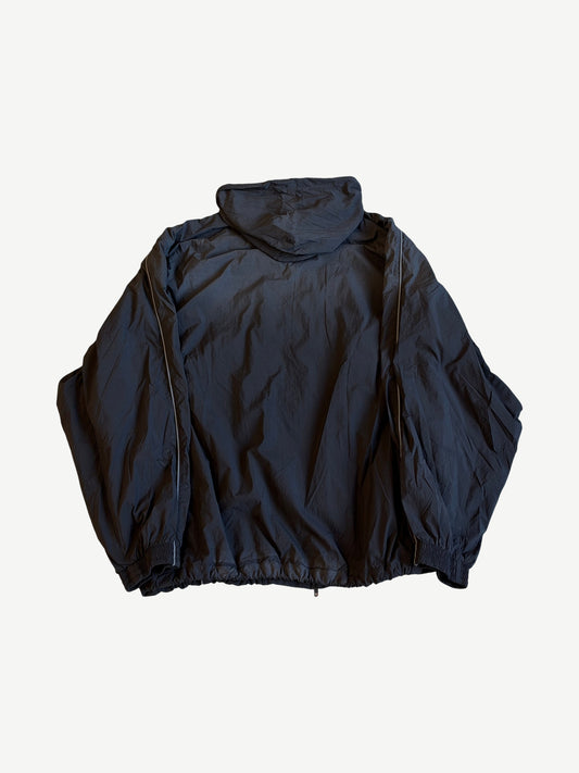 Balenciaga Washed Black Loop Sports Icon Nylon Tracksuit Jacket
