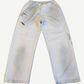 Balenciaga white banana baggy sweatpants back, hand-scrawled signature print on faded cotton fleece