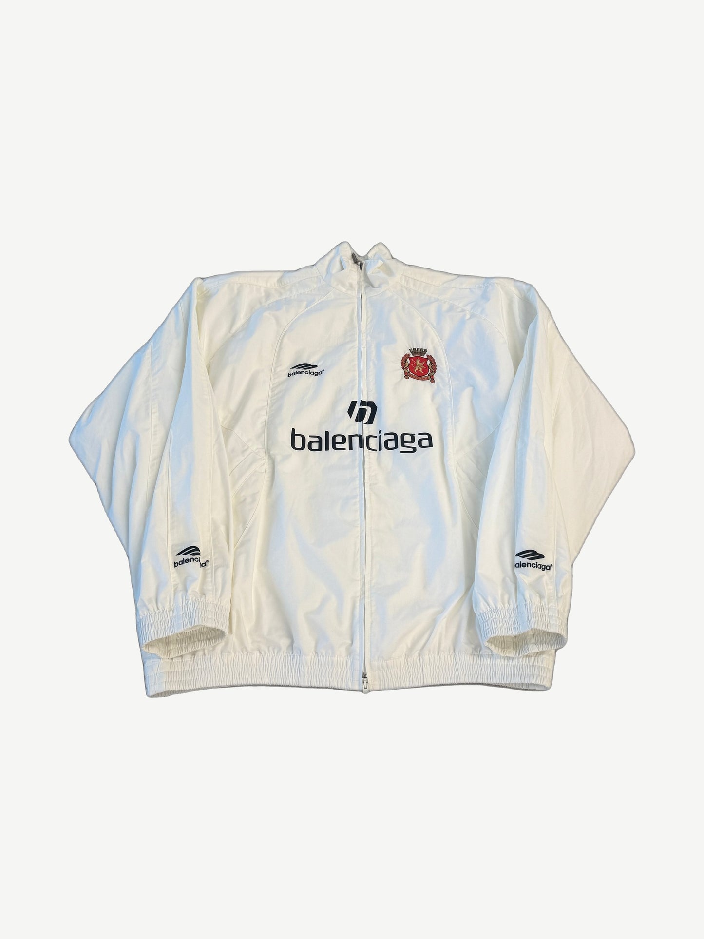 Balenciaga White Beverly Hills Soccer Crest Track Jacket