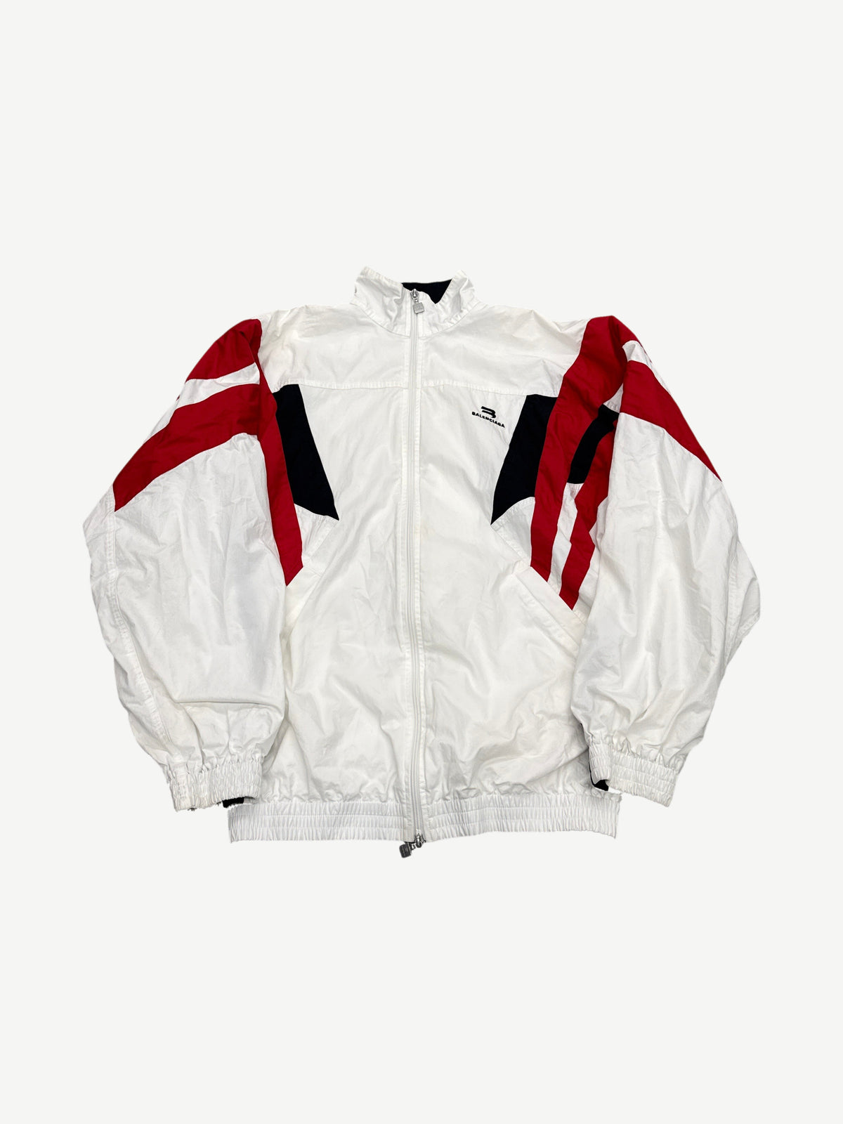 Balenciaga White Red 3B Sports Icon Tracksuit Jacket