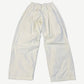 Balenciaga white soccer crest trackpants back view with relaxed wide leg cut and clean tonal stitching.
