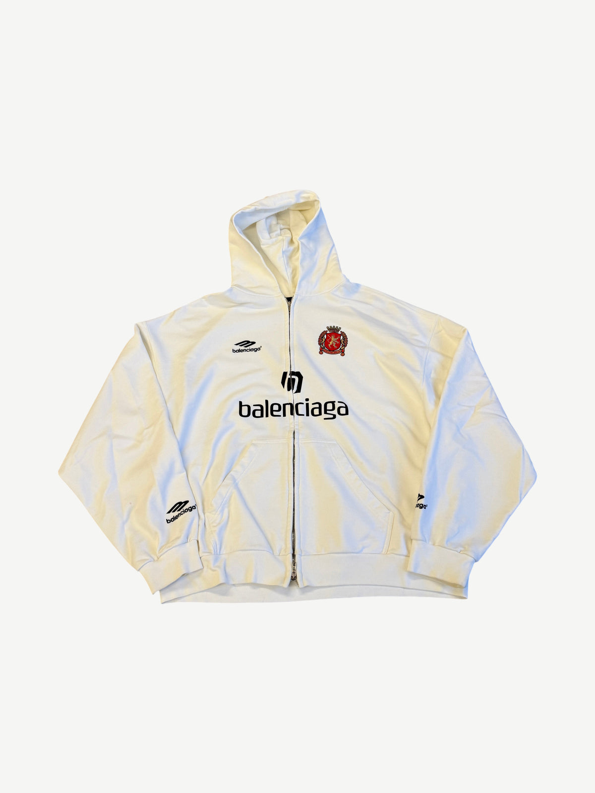 Balenciaga White Tokyo Soccer Logo Zipup