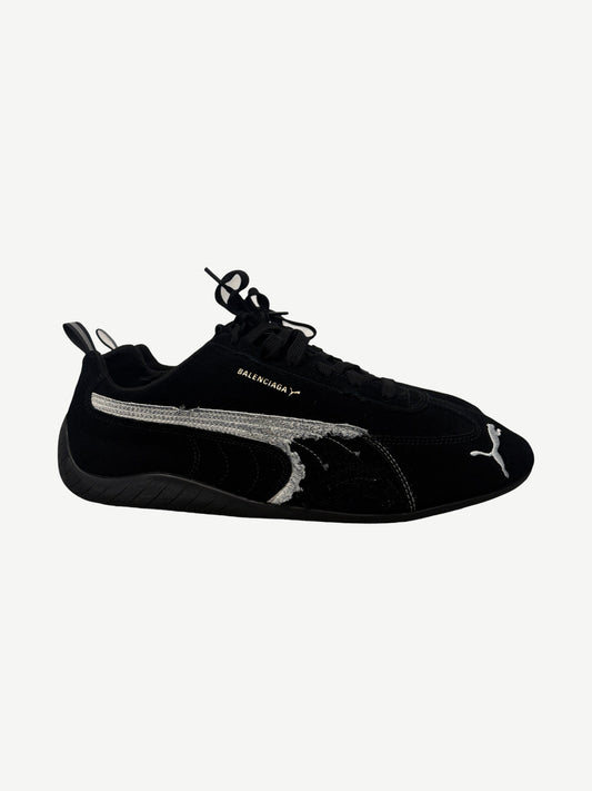 Balenciaga x Puma Distressed Black White Speedcat Suede