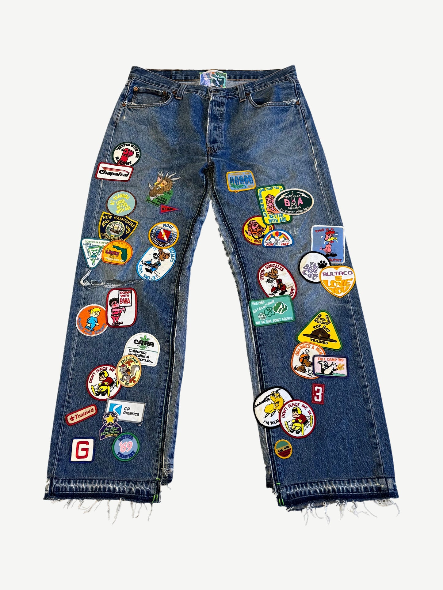Better With Age Indigo Gentlemen's Reworked Patch Denim Jeans