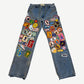 Better With Age Patches Denim Double Knee Carpenter Pants
