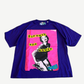 Better With Age purple tee with pink retro pinup graphic and forever and never collage text on chest.