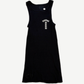 Chrome Hearts black ribbed cotton tank top front with white T-bar gothic logo on chest