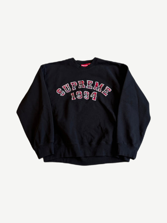 Black Supreme Plaid Arc Crewneck