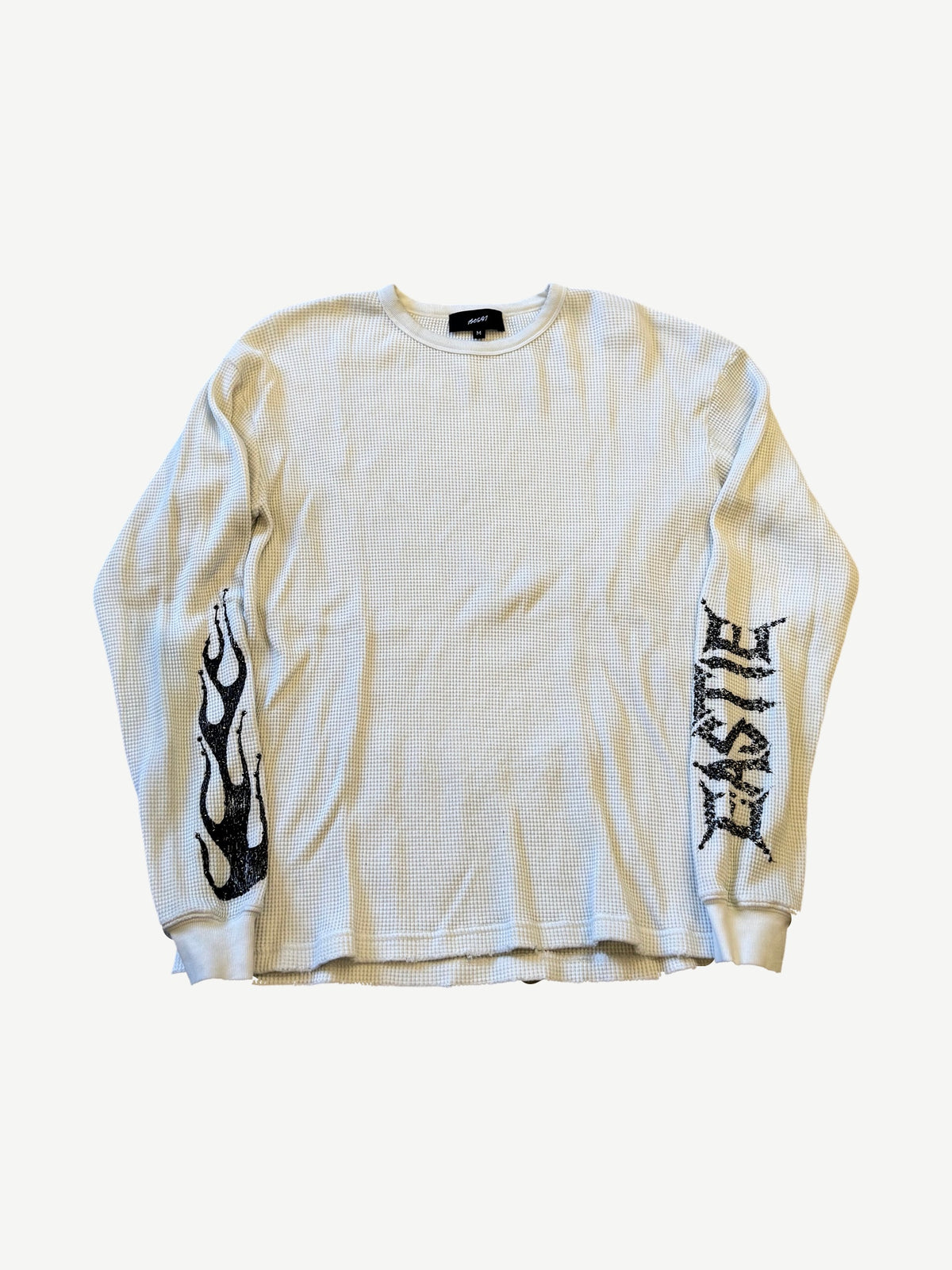 Bossi Eastie White Rhinestone Logo Thermal Longsleeve